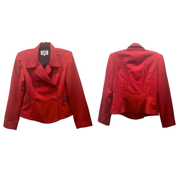 80s 90s Tailored Red Wool Blazer | MOD Jacket | S - Picture 6 of 9